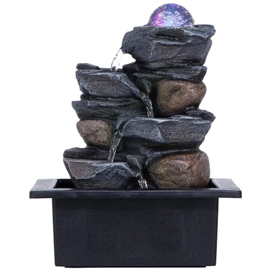 Design Toscano Spinning Orb Calming Tabletop Waterfall Fountain